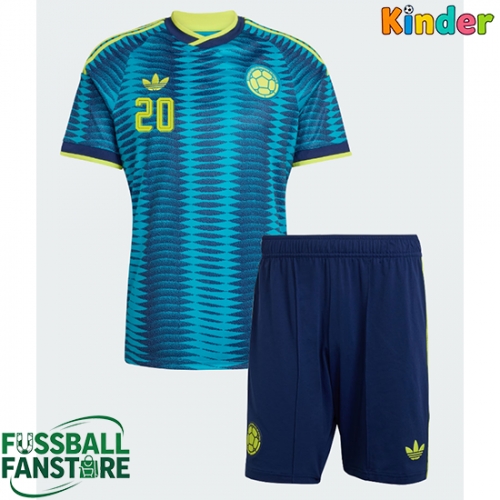 Kolumbien Juan Fernando Quintero #20 Replik Auswärtstrikot Kinder WM 2026 Kurzarm (+ Kurze Hosen)